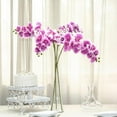 thumbnail image 2 of Efavormart 2PCS 40" Tall White/Purple Silk Orchid Stems Artificial Flower Stem Real Touch Flower For Wedding Decorations, 2 of 11