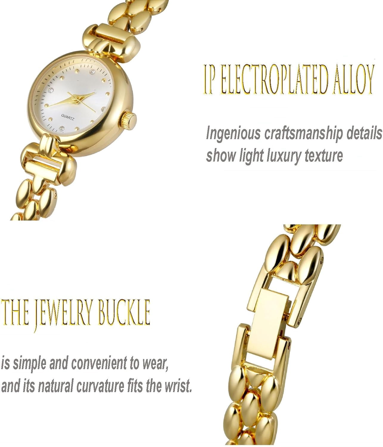 Petite Womens Round Simple Wrist Watch Fashion Dress Diamond Female Watches for Ladies Analog Quartz Stainless Steel Waterproof Watch