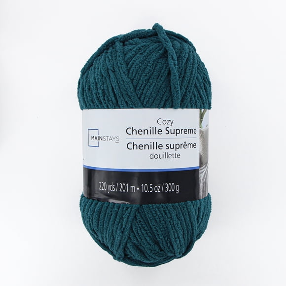 MAINSTAYS Cozy Chenille Supreme, 201m (220 yds), 300g (10.5 oz), 100% Polyester, Mediterranea