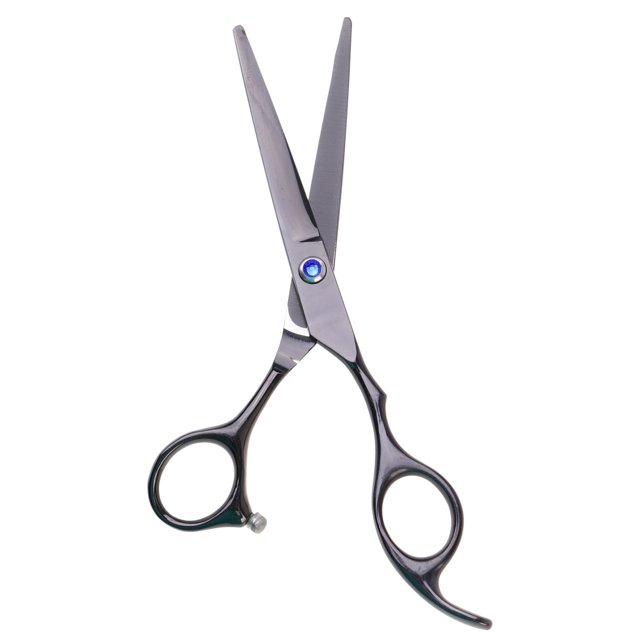 1 tijera de peluquero de acero inoxidable, profesional, para cortar el pelo, herramienta de peluquería (negra).