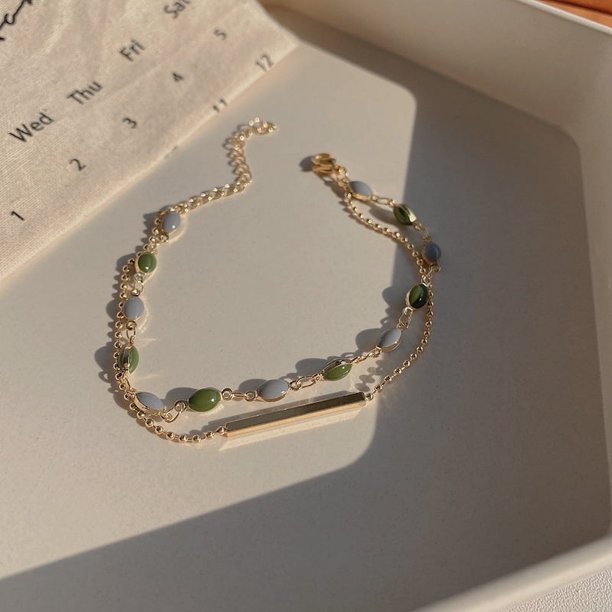 Pulseras de cuentas chapadas en oro de acero inoxidable para mujer, joyería de fiesta romántica hecha a mano, galvanoplastia de personalidad, regalos de moda