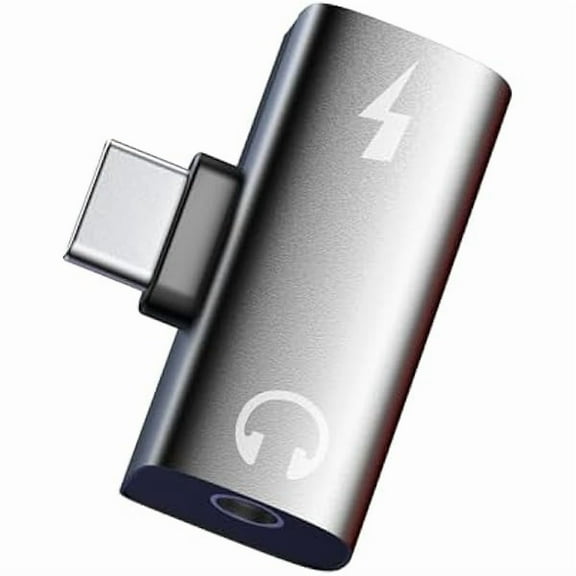 USB C to 3.5MM Headphone and Charger Adapter for Meta Quest 3S Accessories, USB C Headphone Adapter with Charging, 2 in 1 Type-C to 3.5mm Audio Hi-Res with PD Fast Charge (Black)