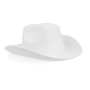 Plain White Felt Cowboy Hat for Adult Men & Women Halloween Party Western Cowgirl Costume Accessories, One Size