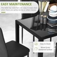 thumbnail image 4 of Black 5-Piece Rectangular Glass Dining Table Set with PU Leather Chairs - Compact Kitchen Table for Small Spaces, 47.2" x 27.6", 4 of 7