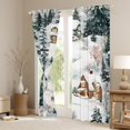 thumbnail image 3 of Manfei Gingerbread House Reindeer Black Out Curtains, Green Pine Tree Curtains Pack of 2 (42x63 Each), White Winter Snow Bedroom Curtains for Children, Luxurious Room Decor, 3 of 6