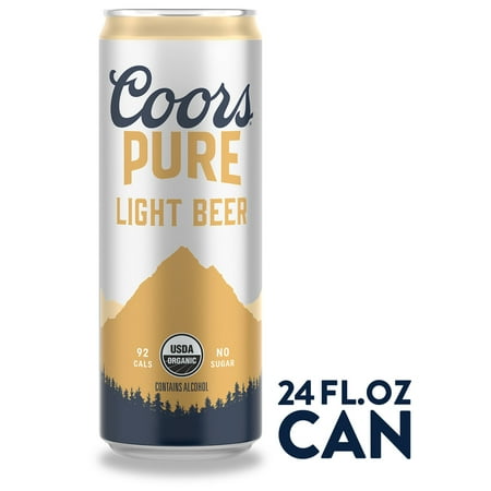 Coors Pure Organic Light Beer, 24 fl oz Can, 3.8% ABV