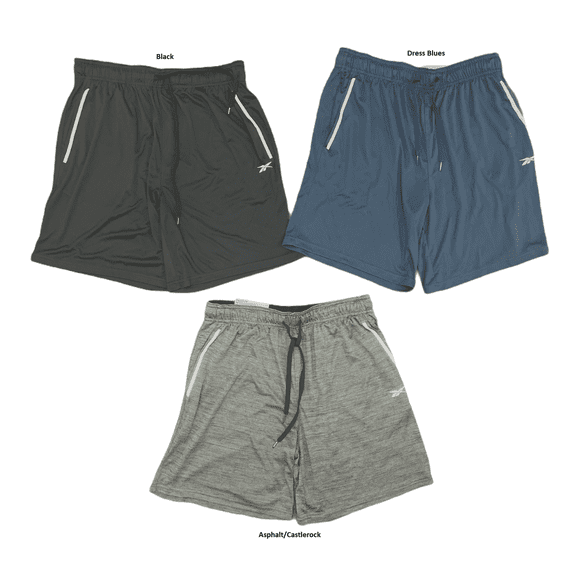 Reebok Men's Speedwick Digital Jersey Shorts with Drawstring (Asphalt/Castlerock, XL)