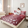 thumbnail image 4 of Homewish Leopard Print 4 Pieces Queen Sheet Sets for Female Men Adults,Bling Glitter Ultra Soft Flat Sheet,Sparkling Crystal Queen Fitted Sheet,Breathable Home Decor, 4 of 7