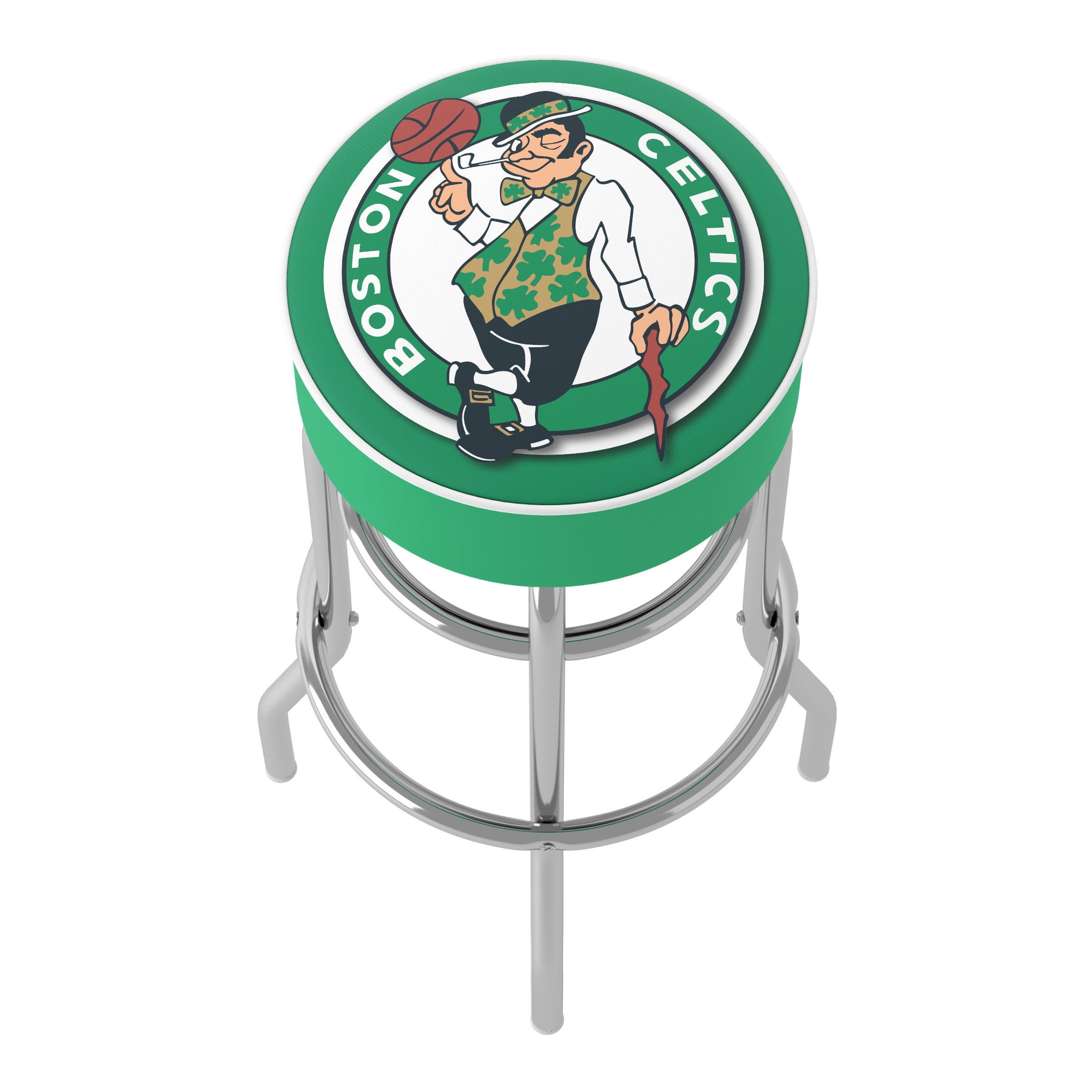 Trademark Gameroom Boston Celtics Logo Bar Stool with Padded Seat