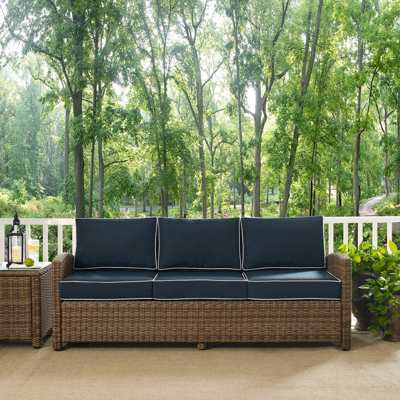 Crosley Bradenton All Weather Wicker Patio Outdoor Furniture Sofa with Cushions Walmart