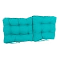 thumbnail image 2 of 18-inch by 38-inch Solid Twill Tufted Chair Cushion Blue-Color, 2 of 2