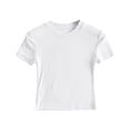 thumbnail image 4 of Outfmvch crop tops for women Short Sleeve Ruched womens t shirts compression shirt women work tops for women tshirts shirts for women short sleeve crop cute tops for women White XL, 4 of 4