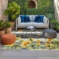 thumbnail image 2 of Sunflower Outdoor Rug for Patio/Deck/Porch, Non-Slip Large Area Rug 5 x 7 Ft, Summer Eucalyptus Botanical Floral Grey Wood Indoor Outdoor Rugs Washable Area Rugs, Reversible Camping Rug Carpet Runner, 2 of 8