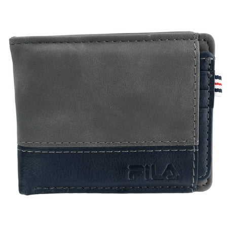 Fila Men's Bifold Wallet with Two-Tone Design and Removeable Card Case ...