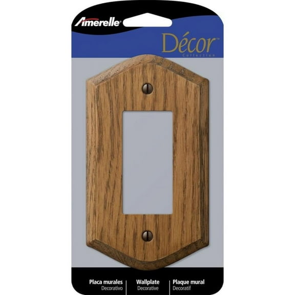 Amerelle 701R Country Wood 1 Rocker-GFCI Wall Plate  Oak