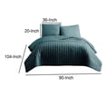thumbnail image 5 of Benjara 3 PC Crinkle King Coverlet Set with Vertical Stitching- Turquoise Blue, 5 of 6