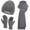 Grey-2, variant on FZ FANTASTIC ZONE Mens Womens Winter Beanie Hat Long Neck Scarf Touchscreen Gloves Set with Warm Fleece Lined Cap Gifts for Men Women Cold Day