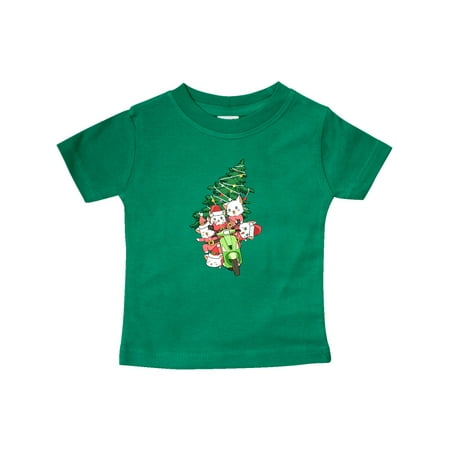 

Inktastic Kawaii Cats Christmas Scooter Gift Baby Boy or Baby Girl T-Shirt