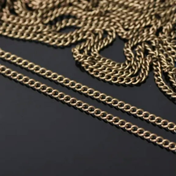 U8MO Fashion 1.5/2/2.8mm 5m Iron Encryption Twist Chain Necklace Pendent Jewelry-Bronze-5m/2mm