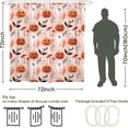 thumbnail image 4 of Halloween Shower Curtain for Bathroom,Fall Pink Pumpkin Ghost Mushroom Shower Curtains with Hooks,Farmhouse Colorful Polyester Fabric Shower Curtains Machine Washable Waterproof Bath Decor 72" x 72", 4 of 6