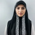 thumbnail image 5 of Pearls Chiffon Scarf Women Sequins Hijab Headwrap Plain Turban Shawls Hair Accessories 175*70cm, 5 of 7