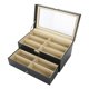 thumbnail image 5 of Vitrina De Gafas, Caja De Reloj Portátil De Gran Capacidad De Doble Capa, Caja De Almacenamiento De Gafas De Sol, Para Gafas, Mujeres, Joyería, Hombres, 5 of 7