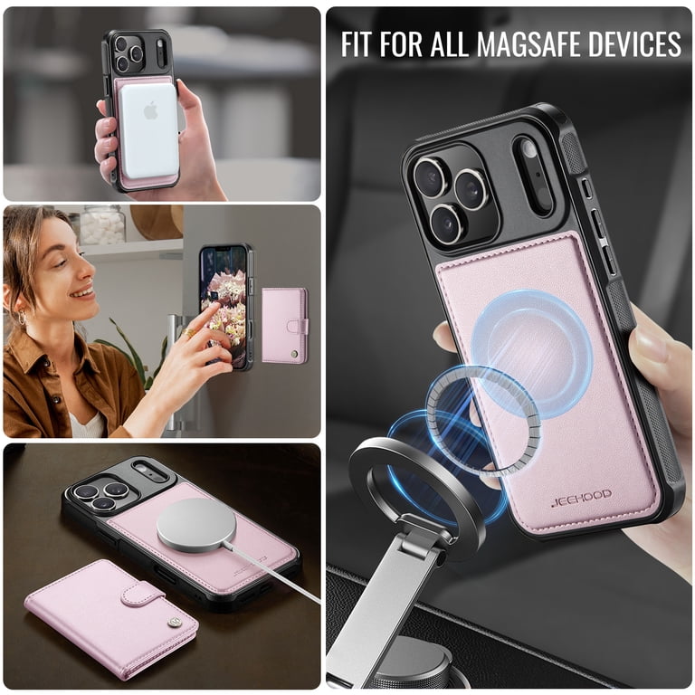 BAILI Wallet Case voor iphone 17 Pro Max, Bloem Lederen Cover