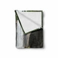 thumbnail image 2 of Yosemite Soft Flannel Fleece Blanket, Vernal Fall Yosemite National Park Alpine Forest Rocks Wild Natural Scenic Photo, Cozy Plush for Indoor and Outdoor Use, 50" x 70", White Green, by Ambesonne, 2 of 6