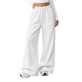 thumbnail image 4 of Livrdious Wide Leg Sweatpants Women High Waisted Drawstring Baggy Sweat Pants with Pockets, Womens Casual Lounge Pants, 30'' Inseam, 4 of 6