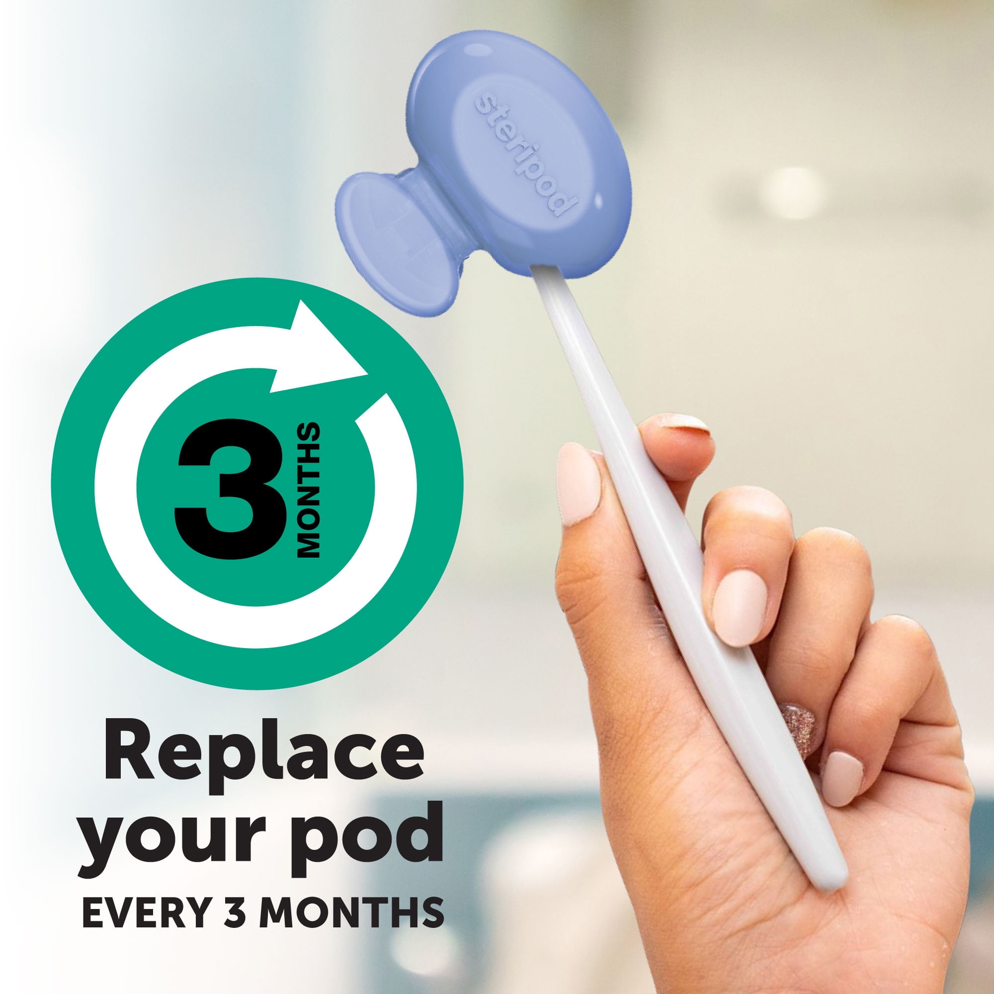 (2 pack) Steripod Clip-On Toothbrush Protector with Fresh Scent, Assorted Colors, 2 Count