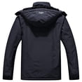 thumbnail image 2 of Men's Fleece Lined Winter Jacket Water Repellent Windbreaker Outdoor Warm Snow Coat with Detachable Hood, 2 of 3