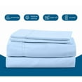 thumbnail image 5 of 4-Piece Full Sleeper Sofa Sheet Set, 100% Egyptian Cotton, 600 Thread Count, Fits 8" Deep Pull-Out Couch Mattress (54" x 72") - Light Blue Solid, 5 of 5