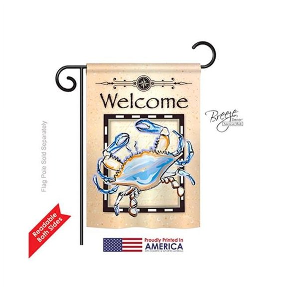 Breeze Decor 57028 Beach & Nautical Blue Crab 2-Sided Impression Garden Flag - 13 x 18.5 in.