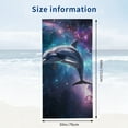 thumbnail image 3 of PHYHOO Outer Space Dolphin Sand Free Microfiber Beach Towel Lightweight Oversized Quick Dry for Kids &amp; Adults for Swimming, Pool, Camping, Yoga, Traveling Essentials  30x60in, 3 of 8