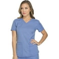 thumbnail image 6 of Dickies Dynamix Scrubs Top for Women V-Neck DK730, S, Ciel Blue, 6 of 8