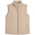 thumbnail image 7 of Cmfcve Womens Plus Size Quilted Vest Stand Collar Sleeveless Puffer Jacket Full Zip Fall Winter Casual Layering Outerwear, 7 of 7
