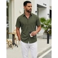 thumbnail image 6 of COOFANDY Men's Summer Casual Short Sleeve Button Down Shirt - Untucked Fit Dress Shirt with Pocket, 6 of 9
