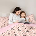 thumbnail image 4 of Erosebridal Black Bowknot 7pcs Bedding Comforter Set For Girls,Cute Bows Kawaii Loves Print Queen Bedding Sets,Reversible, 4 of 7