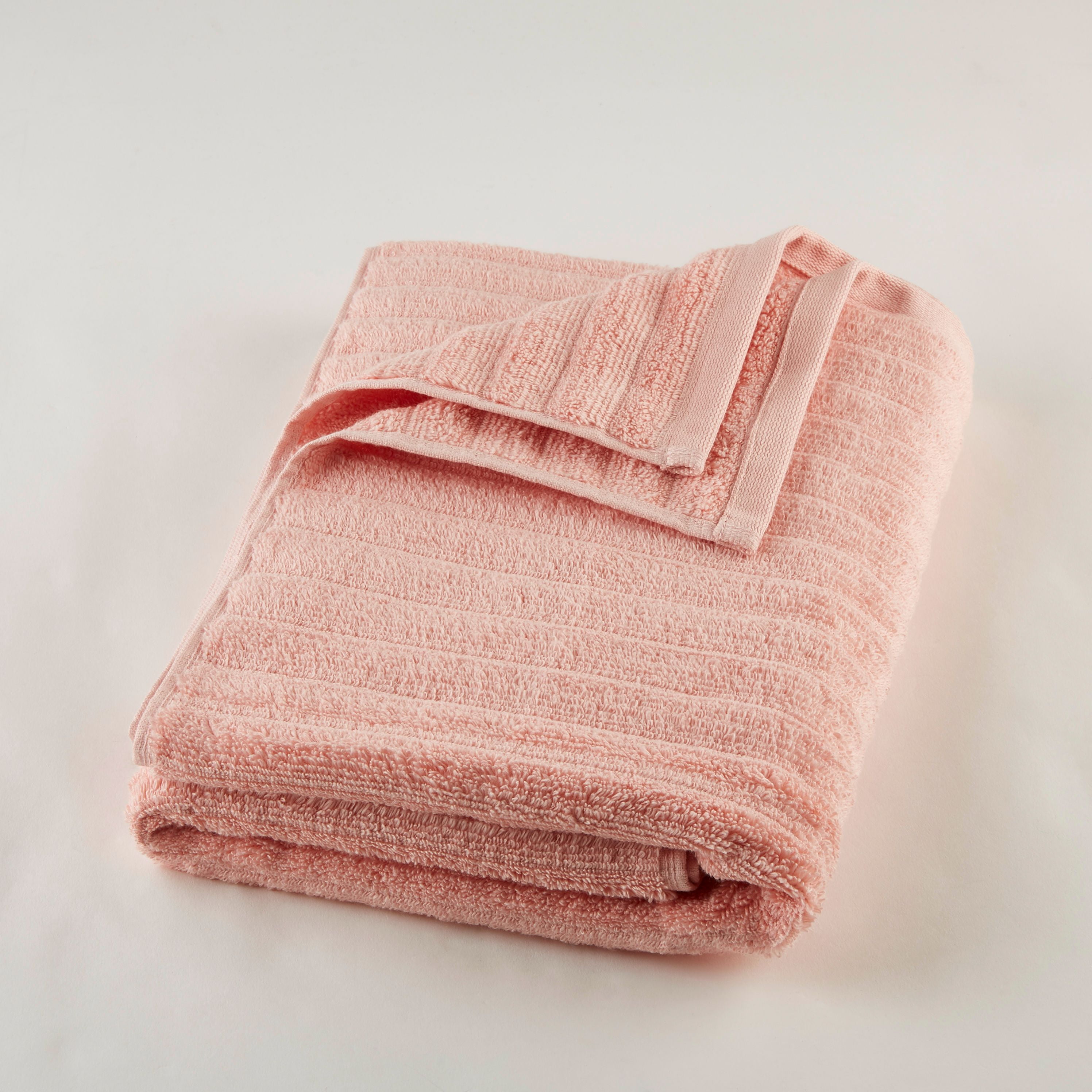 Mainstays Performance Textured Bath Towel, 54" x 30", Pearl Blush