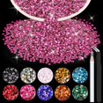 thumbnail image 1 of 5000 diamantes de imitación de resina de 0.079 in a granel (rosa fuerte) deslumbrantes cristales planos para manualidades, decoración de uñas, gemas para vasos, zapatos, ropa, tela con bolígrafo y pin, 1 of 5