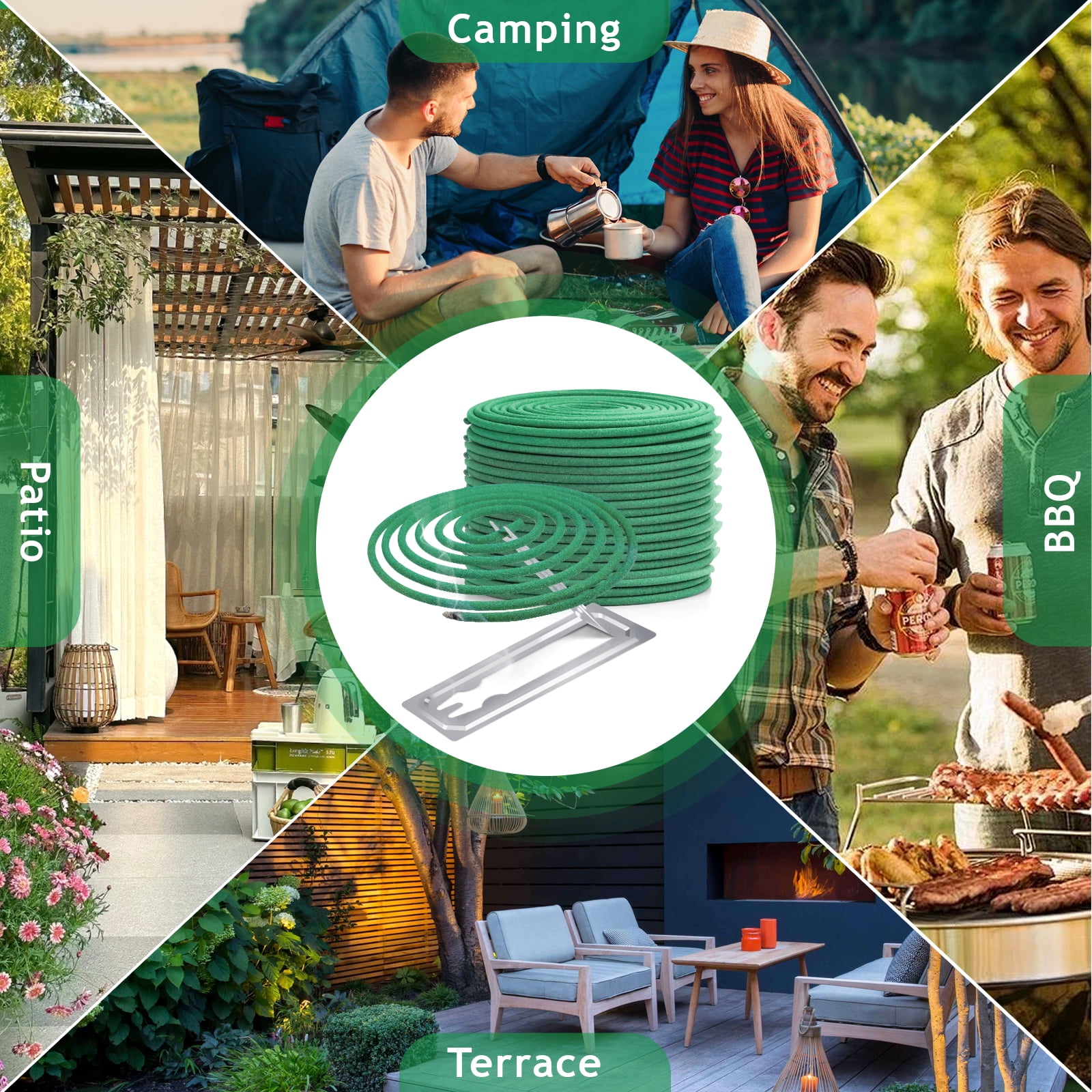 LA BELLEFÉE Citronella Incense coils, Made from Natural Plants, Suitable for Outdoors, Indoors, by The Pool, in The Yard, 48 coils
