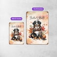 thumbnail image 5 of Hello Fall Bernese Mountain Dog Scarf Welcome Autumn with Leaves Pumpkins Vertical Metal Aluminum Sign Berner Lover Gifts Wall Art Home Decor - 00011, 5 of 5