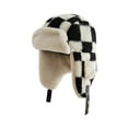 thumbnail image 2 of Eltusu Women Beanie Hat with Ear Flaps, Windproof Plaid Comfy Winter Thermal Hats Black Size Free Size, 2 of 3