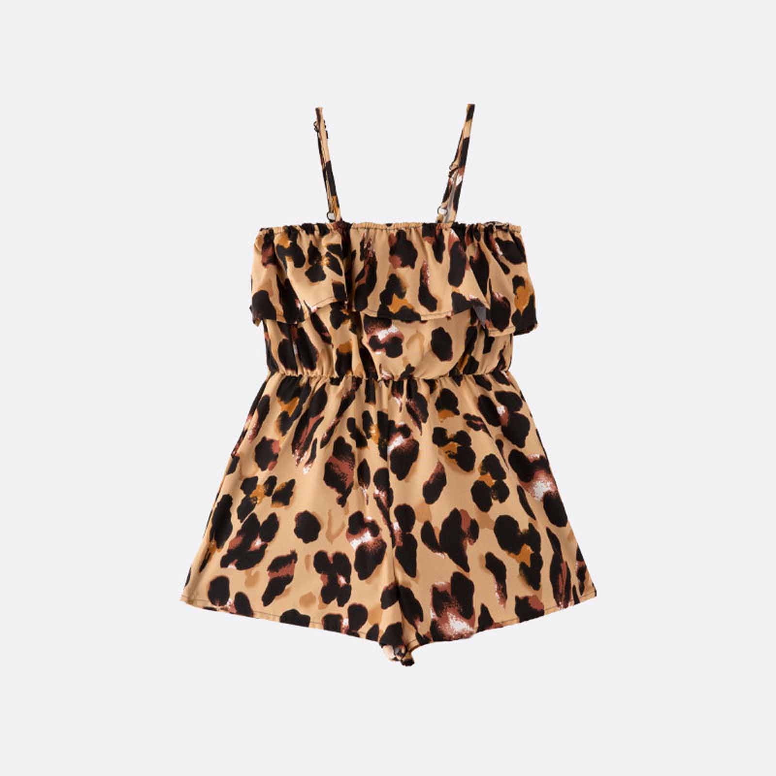 Matching Family Outfits Sets Parentchild Jumpsuit Leopard Mommy & Me