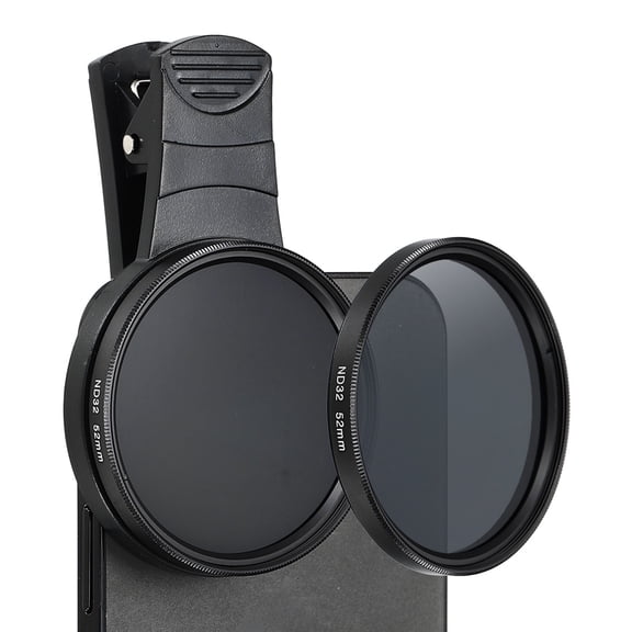 52mm Phone Camera Lens, Clip-On ND32 Filter Circular Polarizing Lens for Most Smart Phones and DSLR Cameras, Black