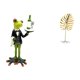 thumbnail image 1 of Estatua de rana de camarero, figura de escritorio, escultura de hoja, estatua de hoja de metal, figura decorativa creativa, adorno de hierro de resina, 1 of 8