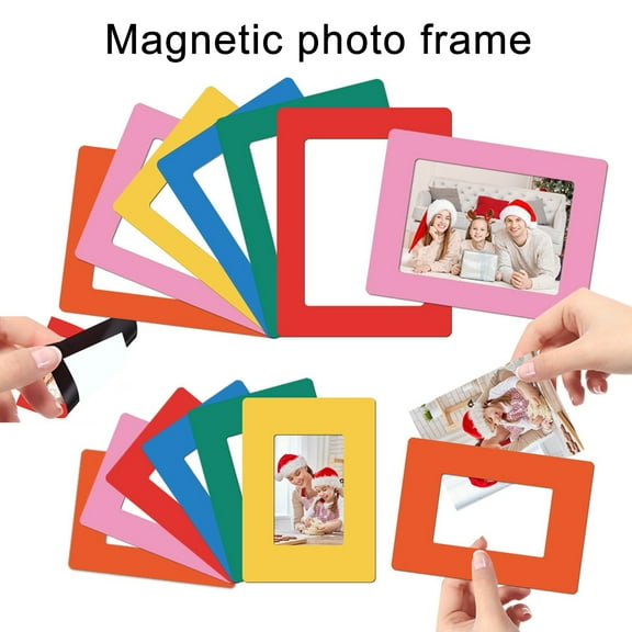 BAETEUY 6/12Pcs Magnetic Photo Frame Set - PVC Refrigerator Magnet Picture Display Frame
