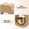 thumbnail image 3 of 1 Set Shopkeepers Bell, Wood Door Chime Hanging Door Bell Self-adhesive Hanging Jingle Bells for Door Opening Business When Entering Refrigerator Car, Beige, Cat Paw, 3 of 7