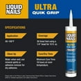 thumbnail image 6 of Liquid Nails Ultra Quik Grip 10 oz. White Interior and Exterior Construction Adhesive, 6 of 7