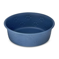 Vibrant Life Large Stainless Steel Embossed Dog Bowl, Blue Paws